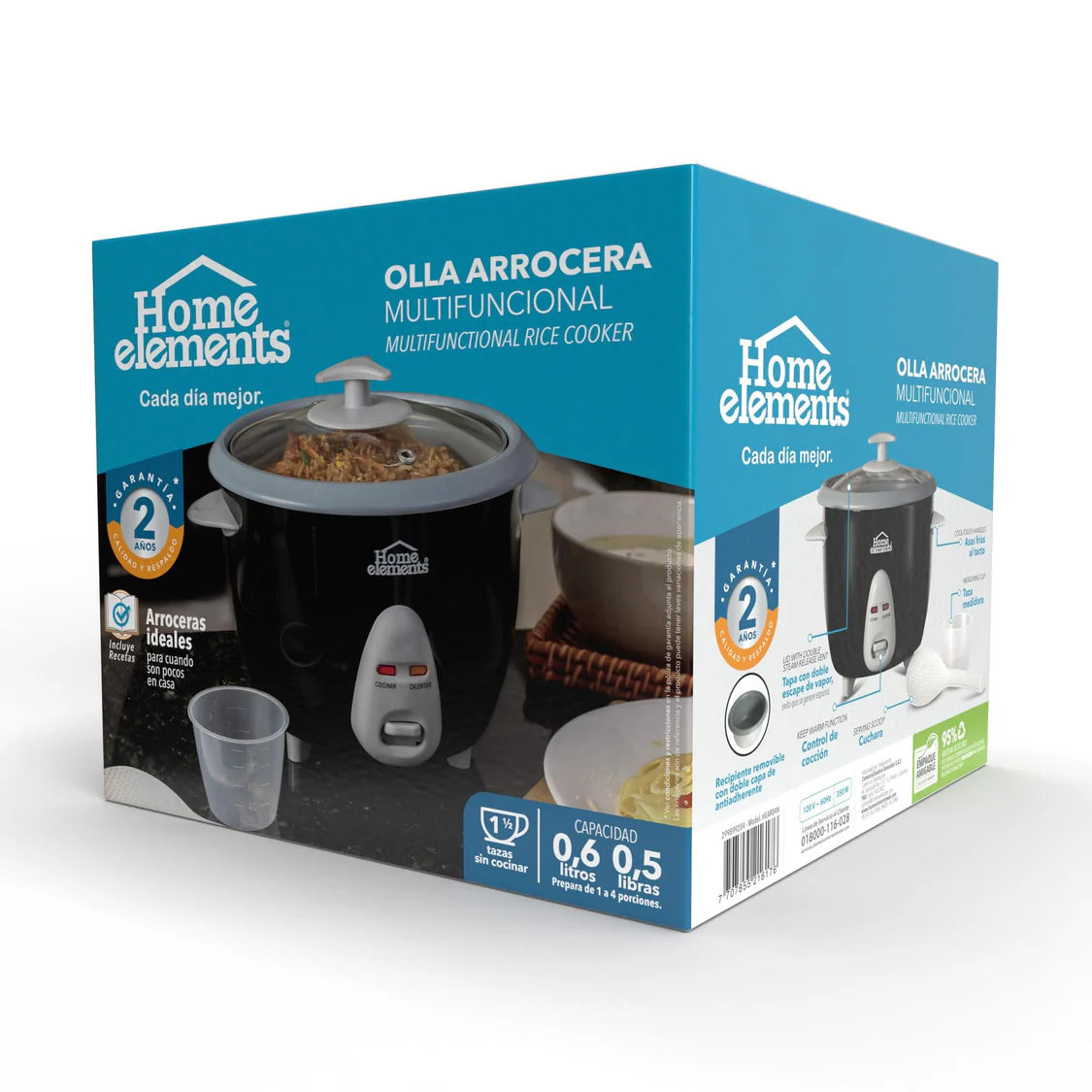 OLLA ARROCERA MULTIFUNCIONAL HOME ELEMENTS 0.6LTS