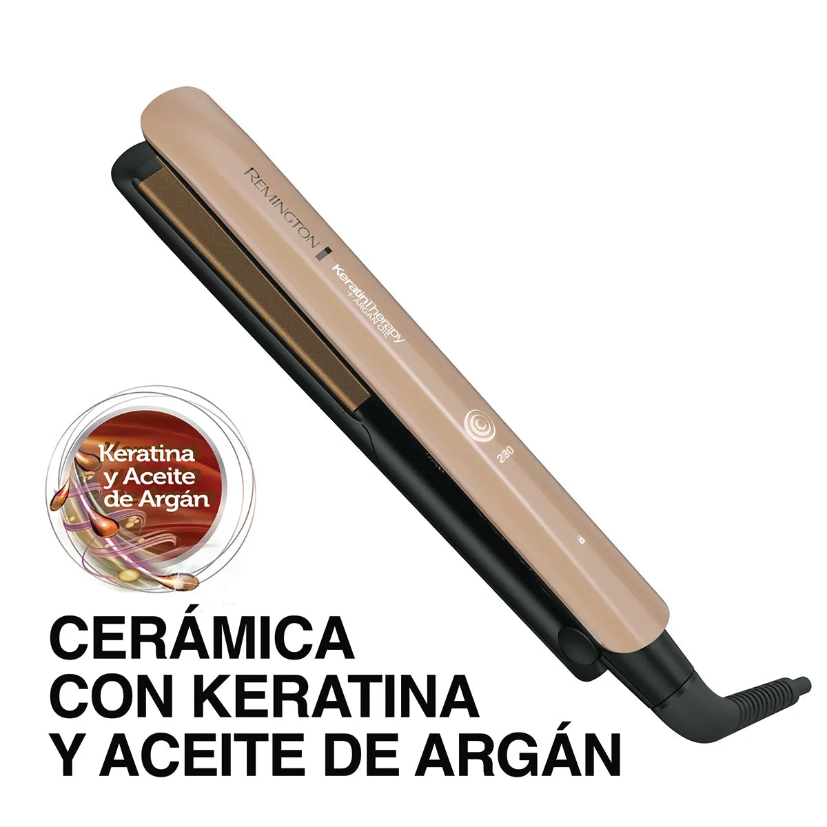 PLACHA KERATINA Y ACEITE DE ARGAN REMINGTON