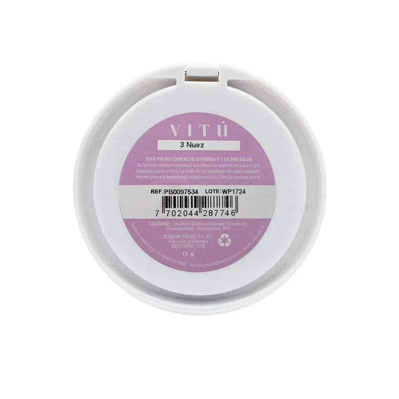 POLVO COMPACTO VITAMINA E VITU  03 NUEZ
