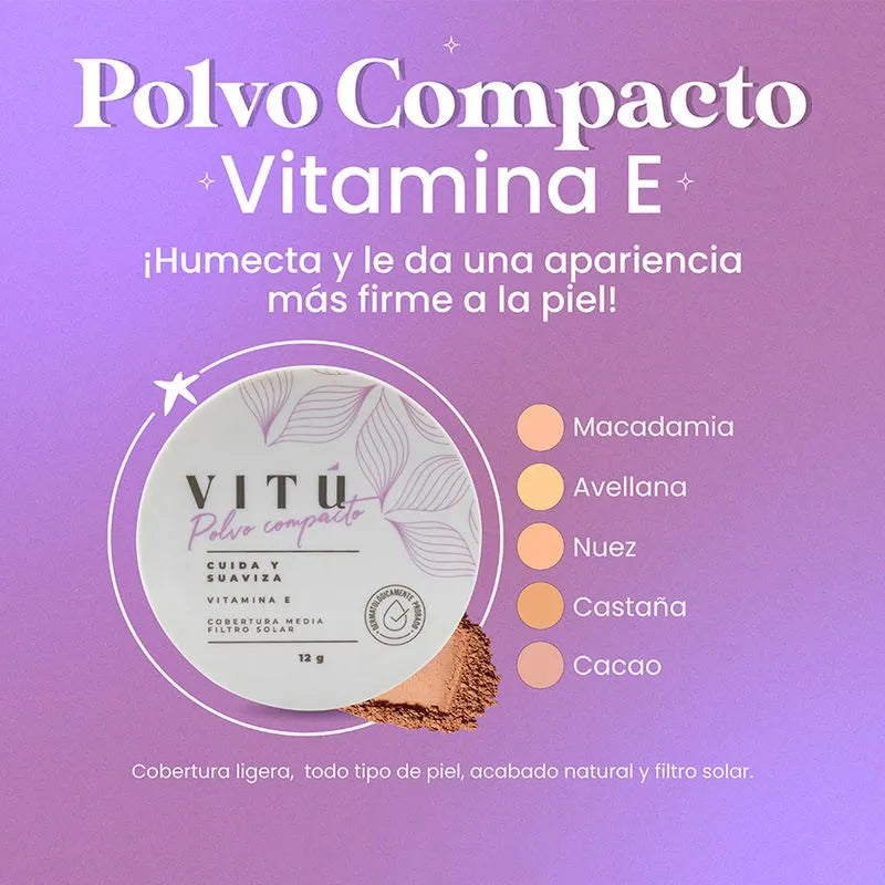 POLVO COMPACTO VITAMINA E VITU  03 NUEZ