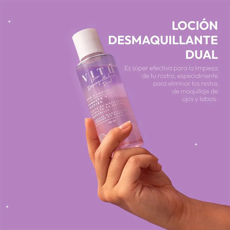 LOCION DESMAQUILLADORA DUAL OJOS Y LABIOS VITU 1155ML