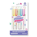 MARCADORES PERMANENTE FLOWER POWER FLUORESCENTES X 5
