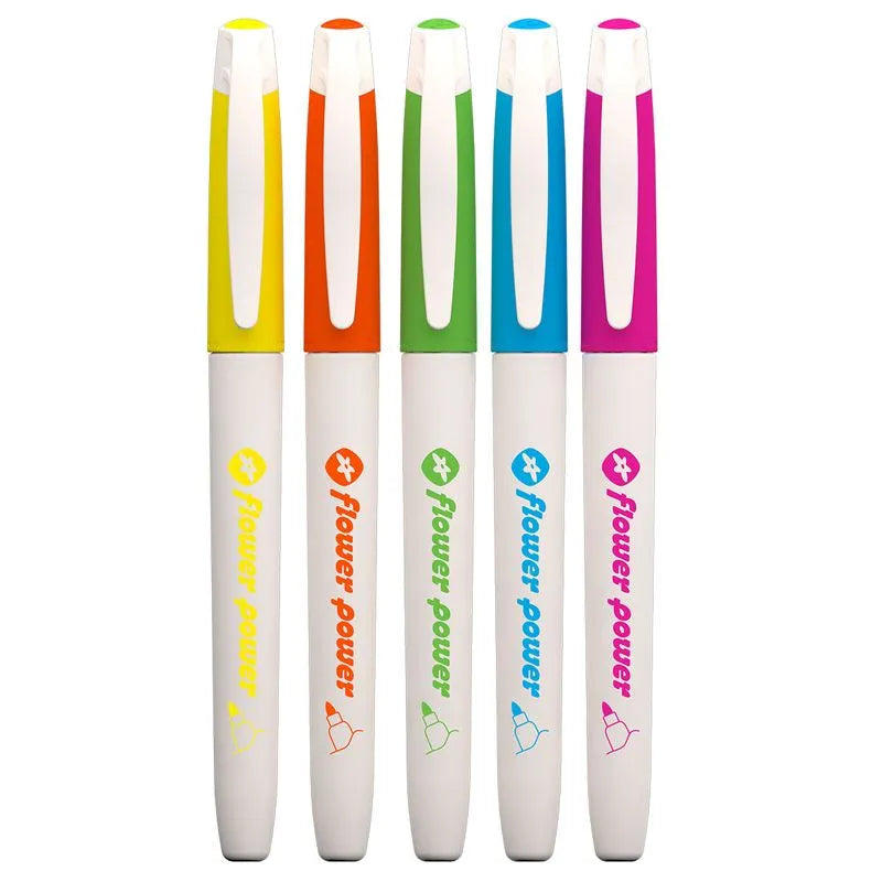 MARCADORES PERMANENTE FLOWER POWER FLUORESCENTES X 5