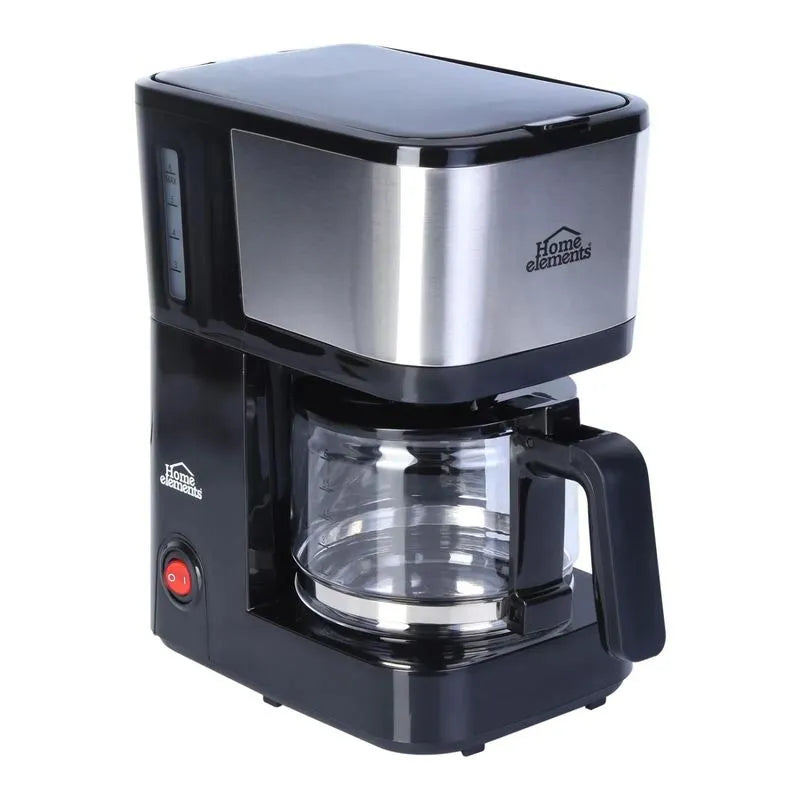 CAFETERA 6 TAZAS NEGRA VIDRIO HOME ELEMENTS