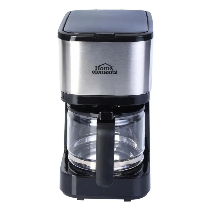 CAFETERA 6 TAZAS NEGRA VIDRIO HOME ELEMENTS