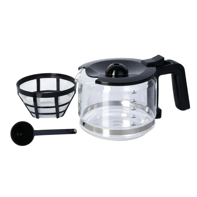 CAFETERA 6 TAZAS NEGRA VIDRIO HOME ELEMENTS