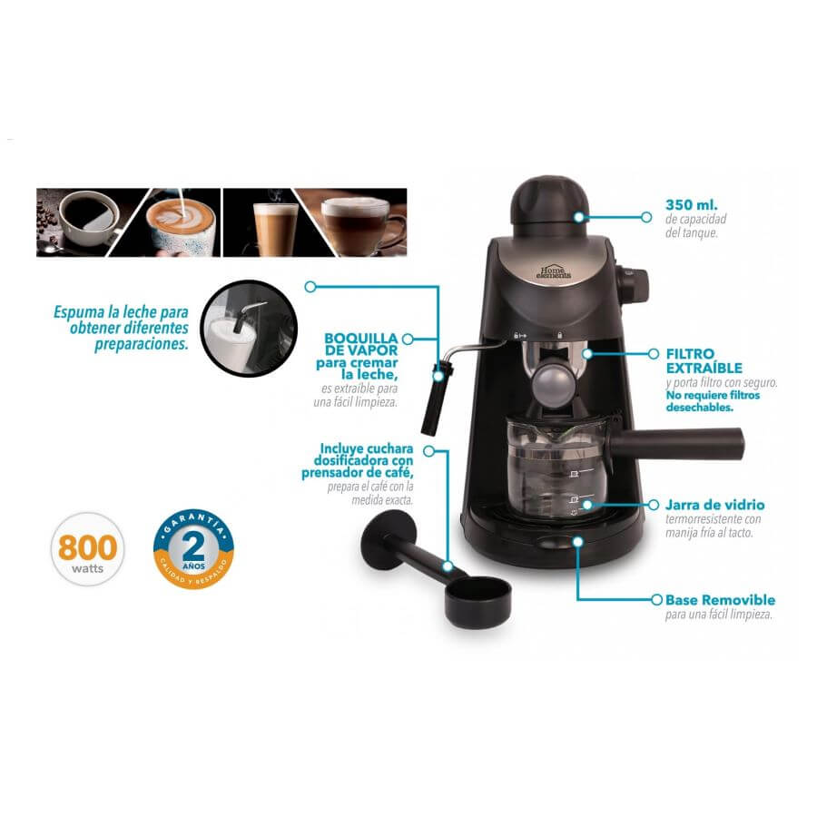 CAFETERA COFFE CAPUCHINERA 2 TAZAS  HOME ELEMETS