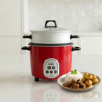 OLLA ARROCERA DIGITAL ROJA KALLEY  7 TAZAS 500 W