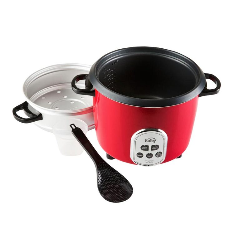 OLLA ARROCERA DIGITAL ROJA KALLEY  7 TAZAS 500 W