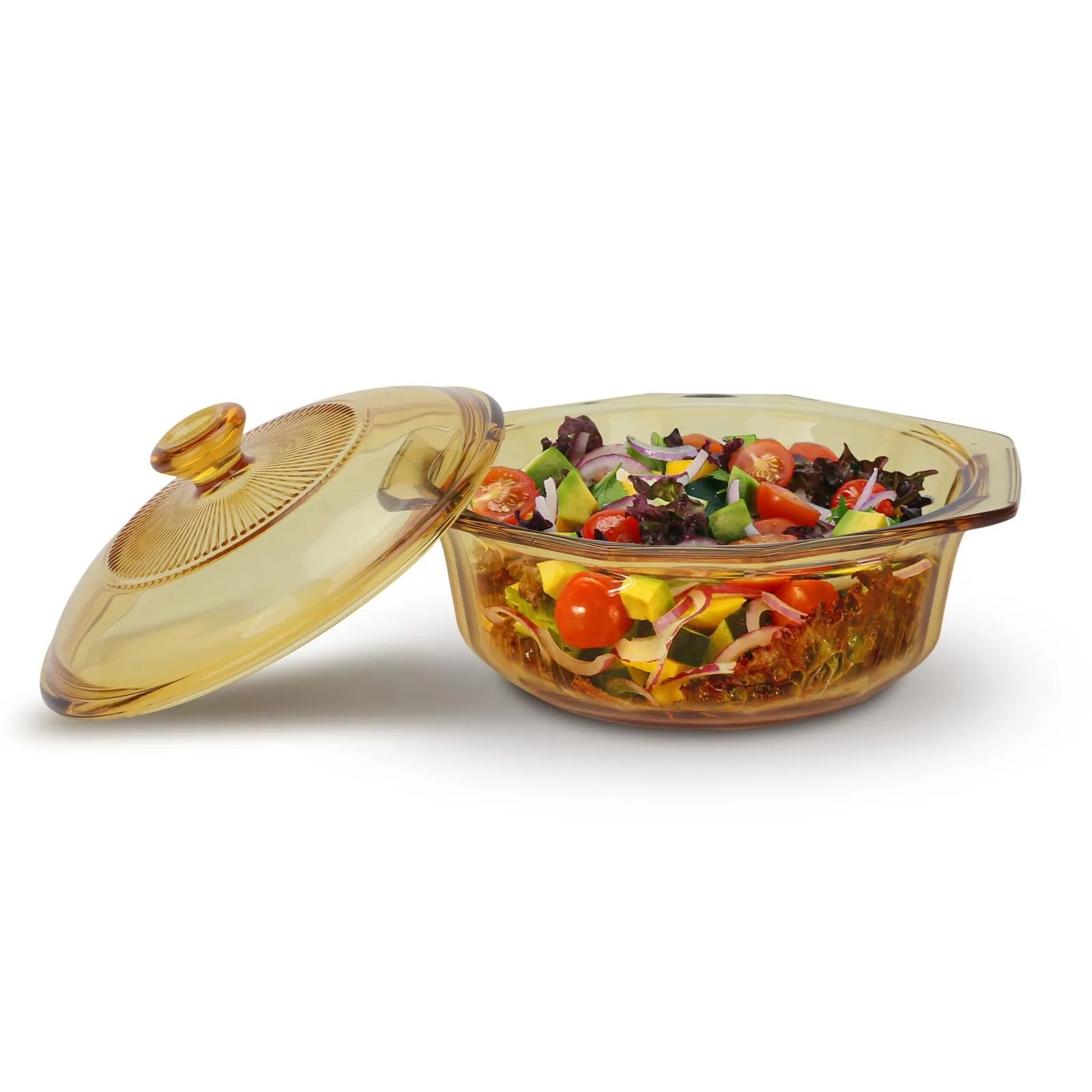 OLLA REFRACTARIA DE VIDRIO 1 LITRO CON TAPA