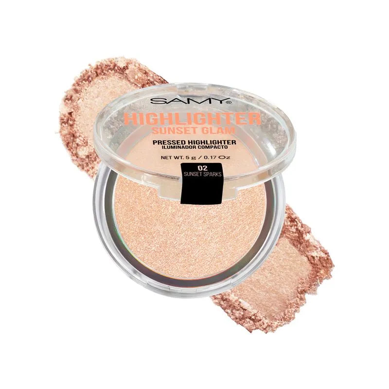 POLVO COMPACTO ILUMINADOR SUNSET GLAM SAMY 02 SUNSET