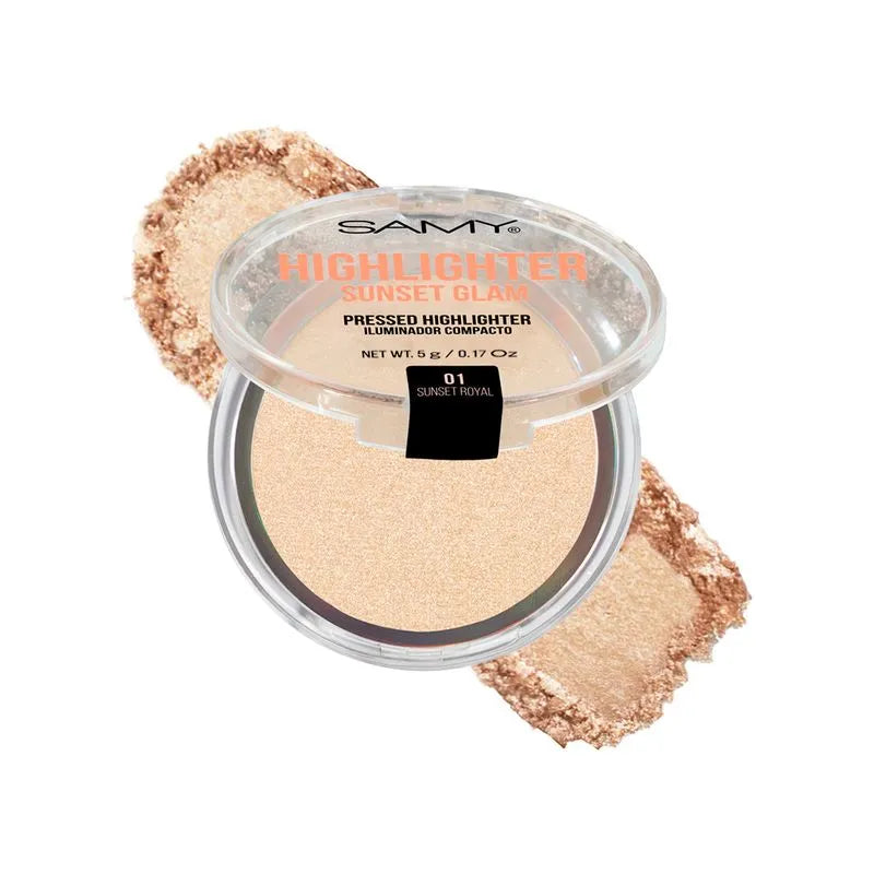 POLVO COMPACTO ILUMINADOR SUNSET GLAM SAMY 01 SUNSET ROYAL