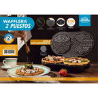 WAFFLERA 2 PUESTOS NEGRA HOME ELEMENTS