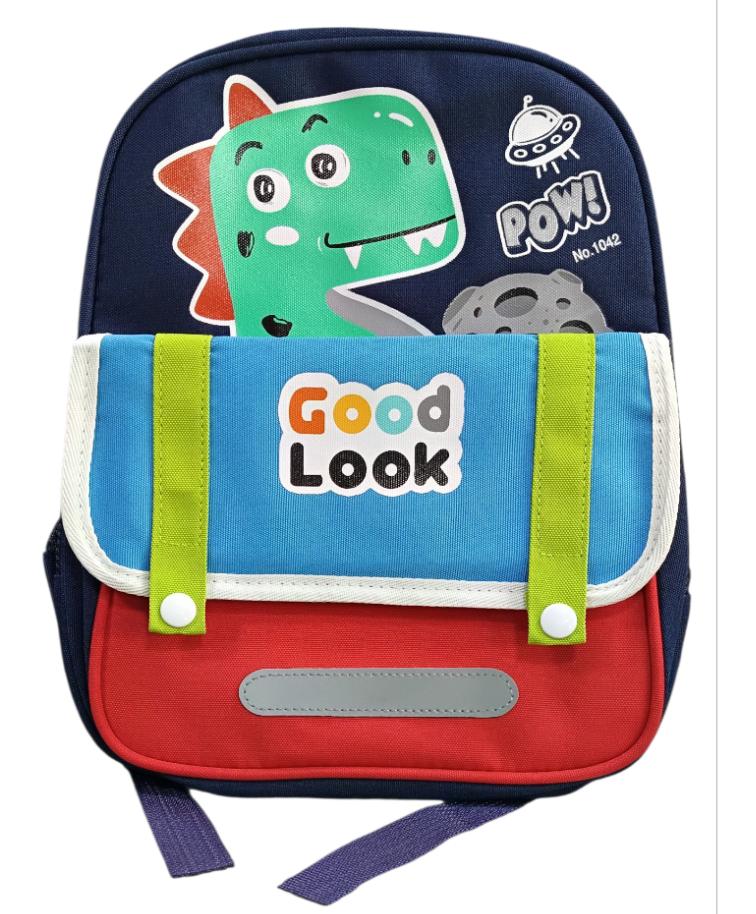 MORRAL INFANTIL DINSAURIO ESPACIAL- BOLSILLO ROJO