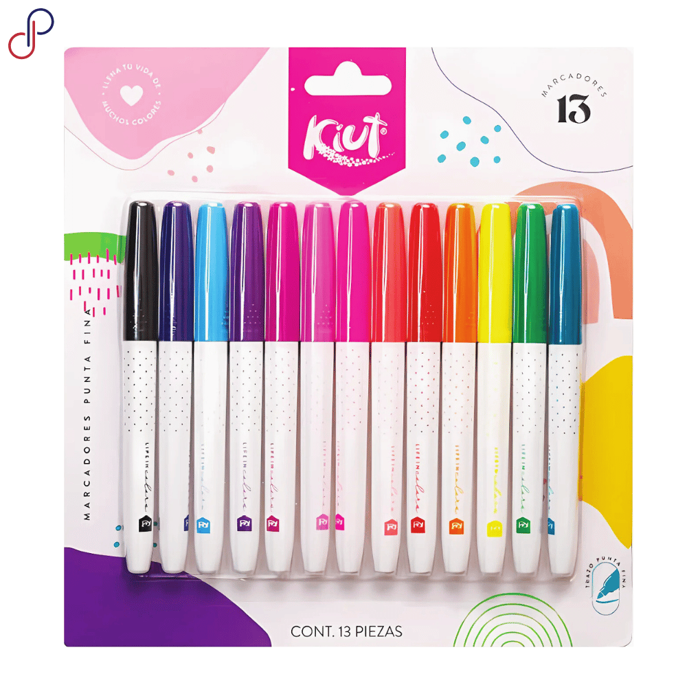 MARCADOR PERMANENTE PUNTA FINA KIUT X13