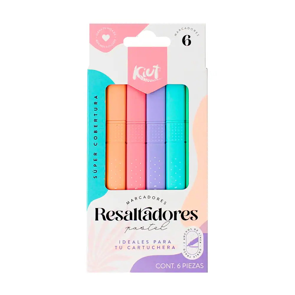 RESALTADOR KIUT X 6 COLORES PASTEL